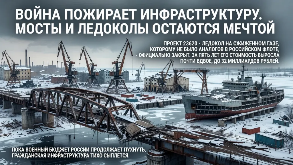 Война пожирает инфраструктуру. Мосты и ледоколы остаются мечтой